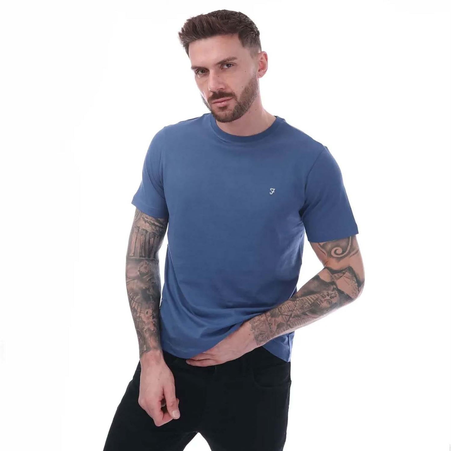 Blue - Lifestyle - Farah Mens Dean Short-Sleeved T-Shirt