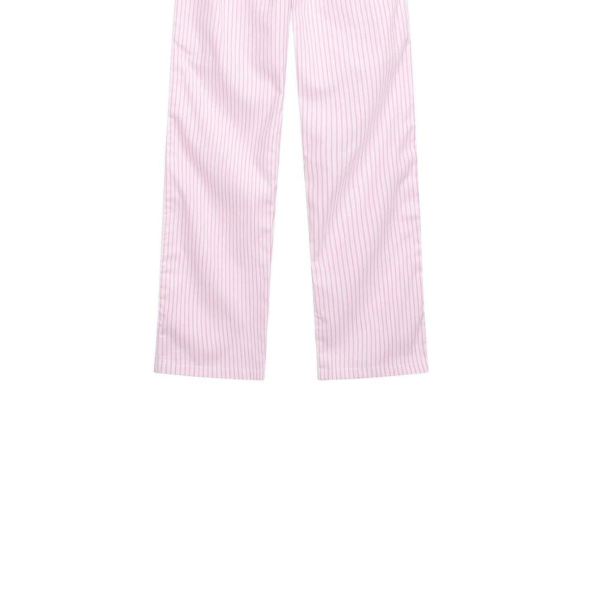 Pink-White - Side - Loungers Womens-Ladies Organic Cotton Striped Lounge Pants