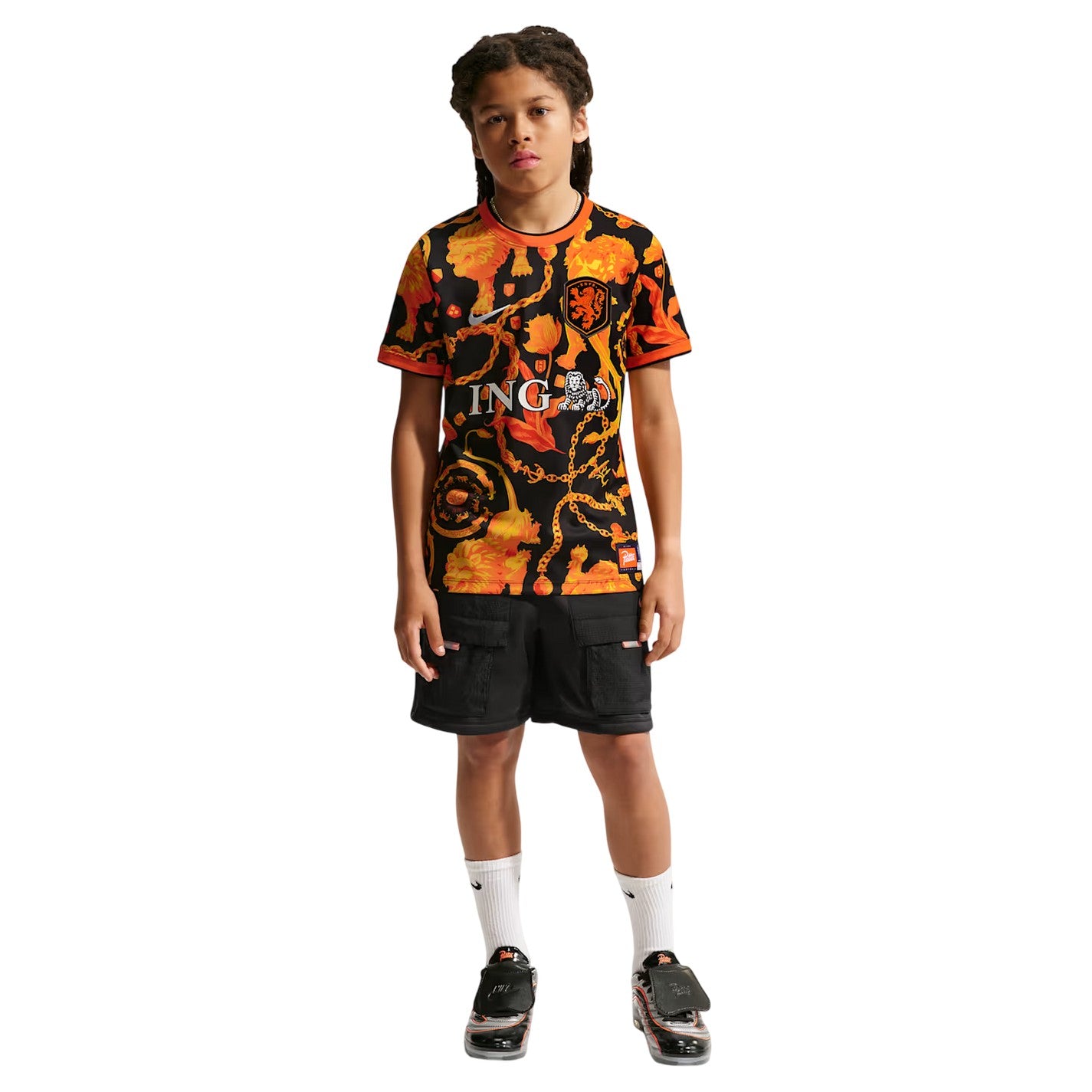 Black-White-Orange - Lifestyle - Nike Childrens-Kids Patta 2026-2027 Netherlands FC Football Shirt