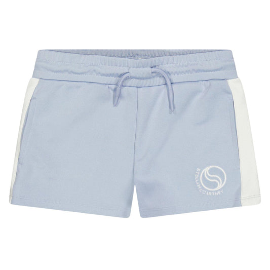 Light Blue - Front - Stella McCartney Childrens-Kids Logo Tapered Leg Shorts