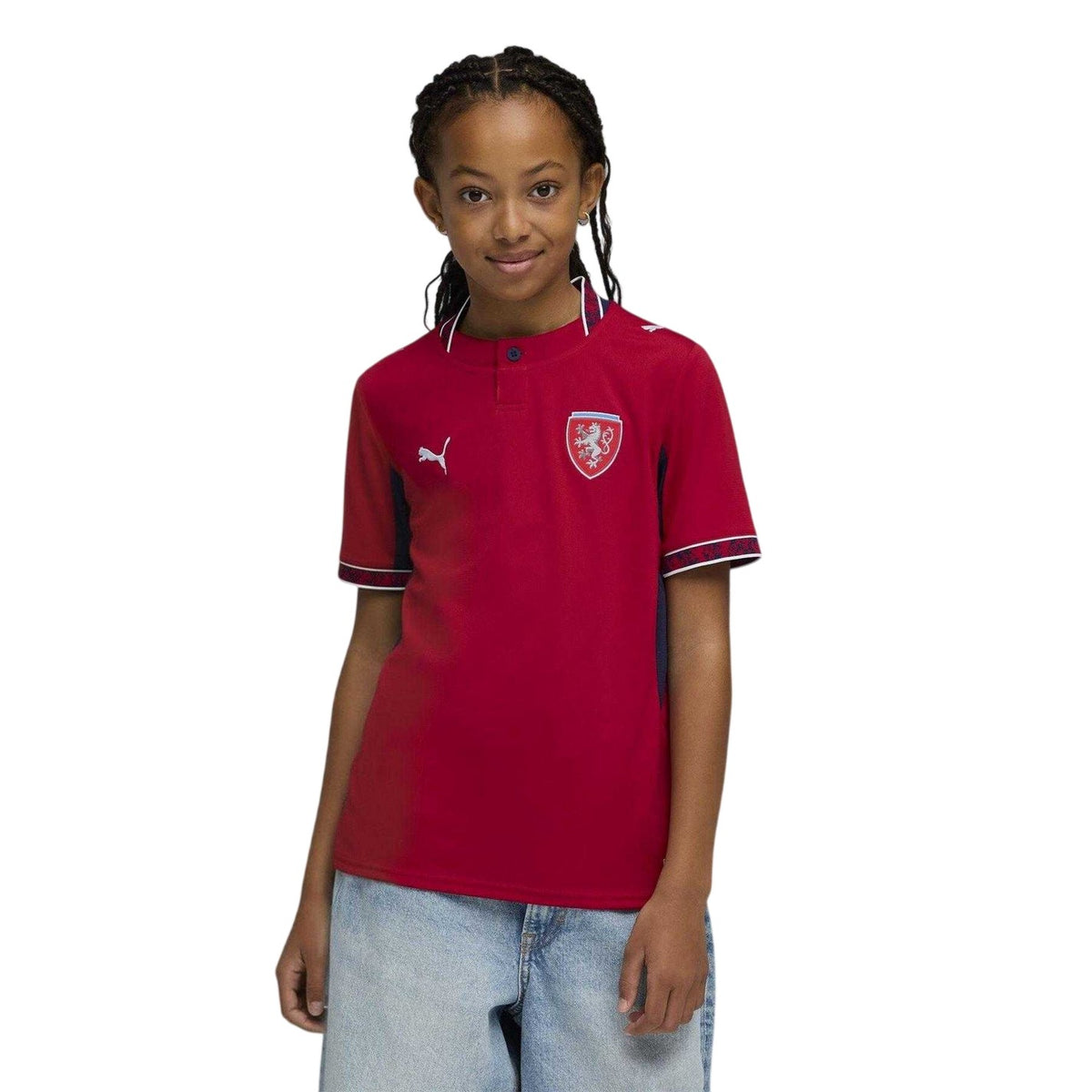 Red-Navy - Lifestyle - Puma Childrens-Kids World Cup 2026 Czech Republic Home Shirt