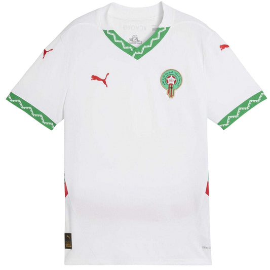 White-Green - Front - Puma Childrens-Kids 2025 Morocco Away Jersey