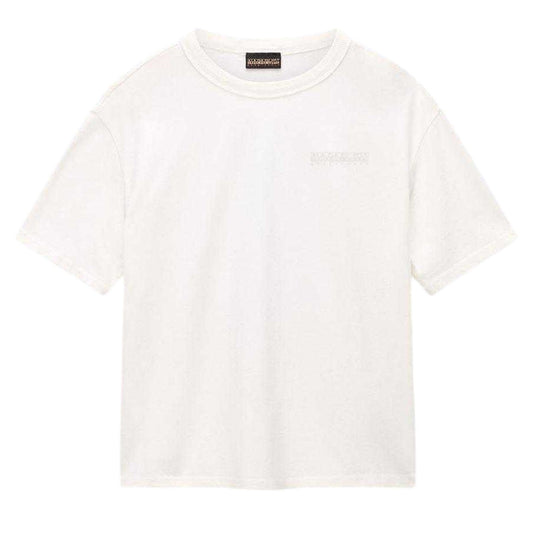 White - Front - Napapijri Childrens-Kids Back Print Regular Short-Sleeved T-Shirt