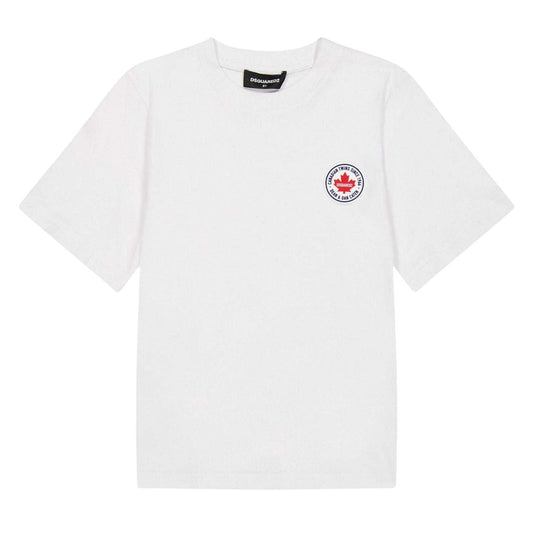 White - Front - DSquared2 Childrens-Kids Dsquared Small Logo Regular T-Shirt
