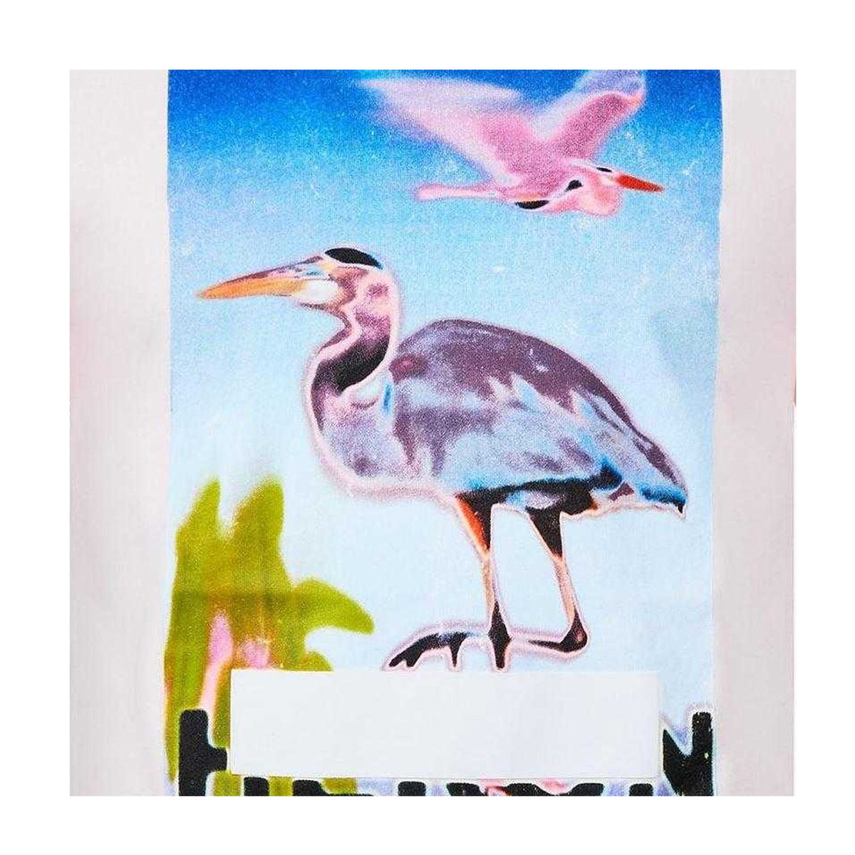 Ivory-Purple - Side - Heron Preston Mens Censored Cotton T-Shirt