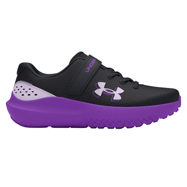 Black - Back - Under Armour Childrens-Kids Pre-School Surge 4 Running Trainers