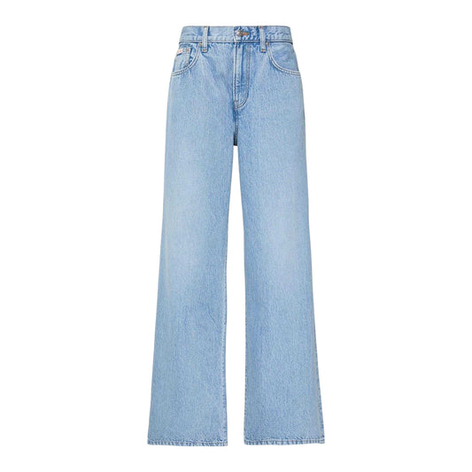 Sage - Front - Calvin Klein Womens-Ladies Wide Leg Jeans
