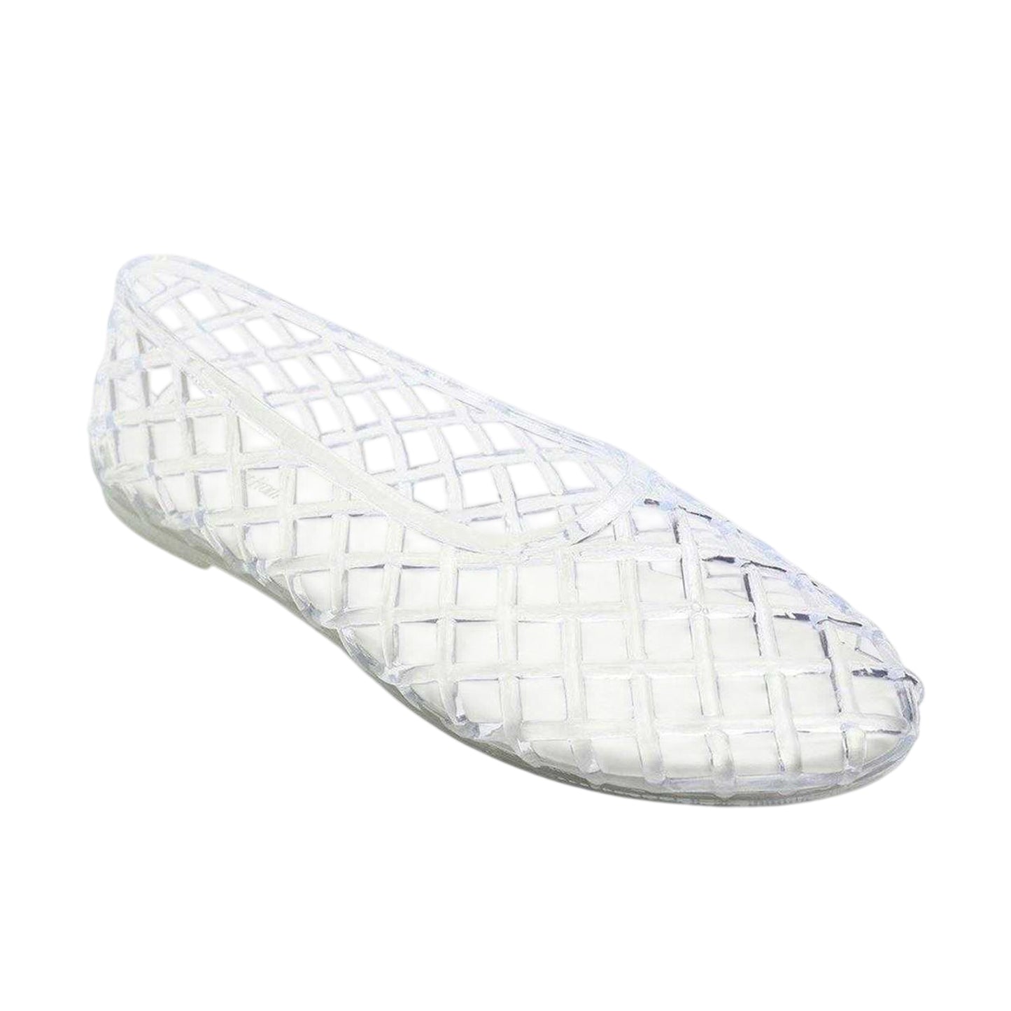 White - Side - Where´s That From Womens-Ladies Clear Jelly Ballet Flats