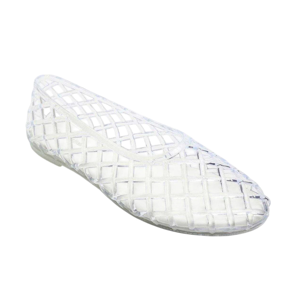 White - Side - Where´s That From Womens-Ladies Clear Jelly Ballet Flats