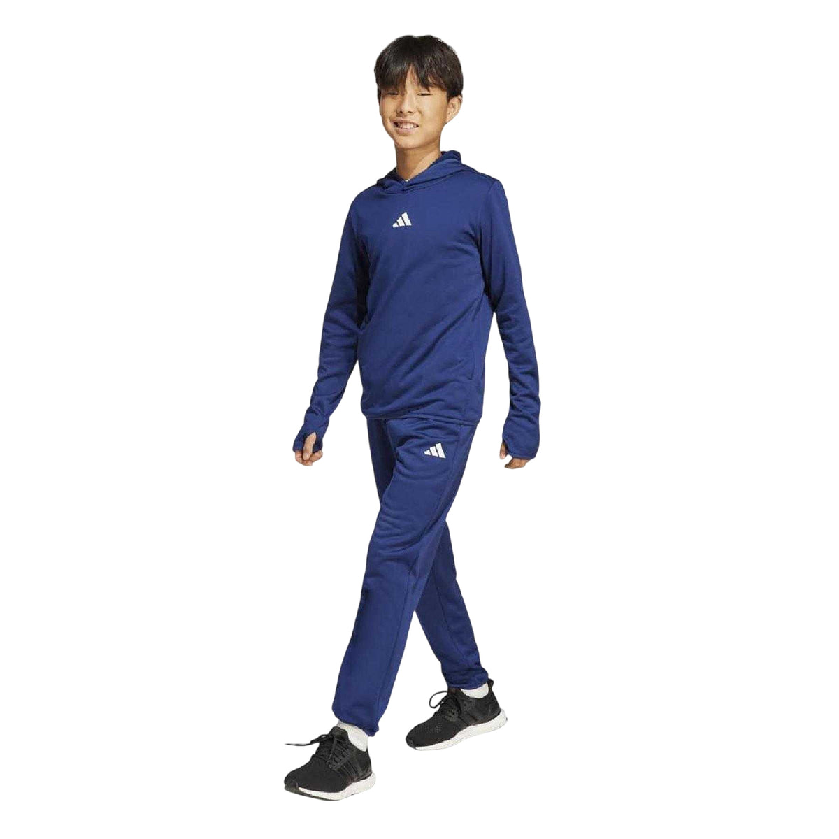 Dark Blue - Lifestyle - Adidas Childrens-Kids Logo Hoodie