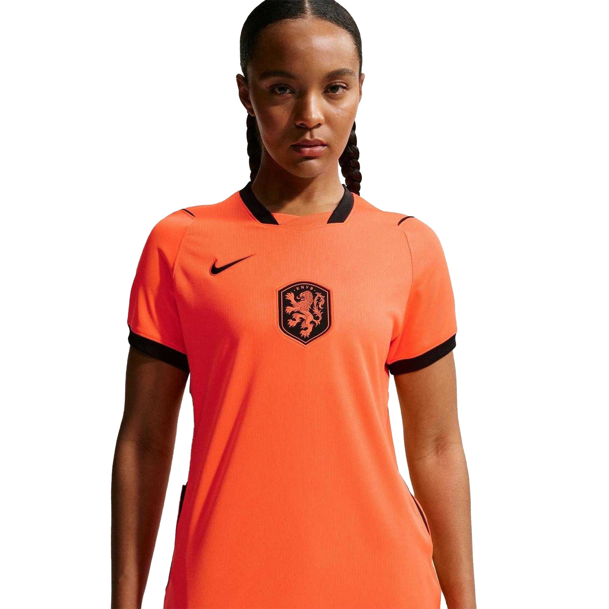 Orange-Black - Pack Shot - Nike Womens-Ladies Netherlands FC Home Shirt