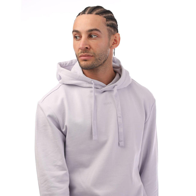 Purple - Side - Hugo Mens Dapo Logo Hoodie