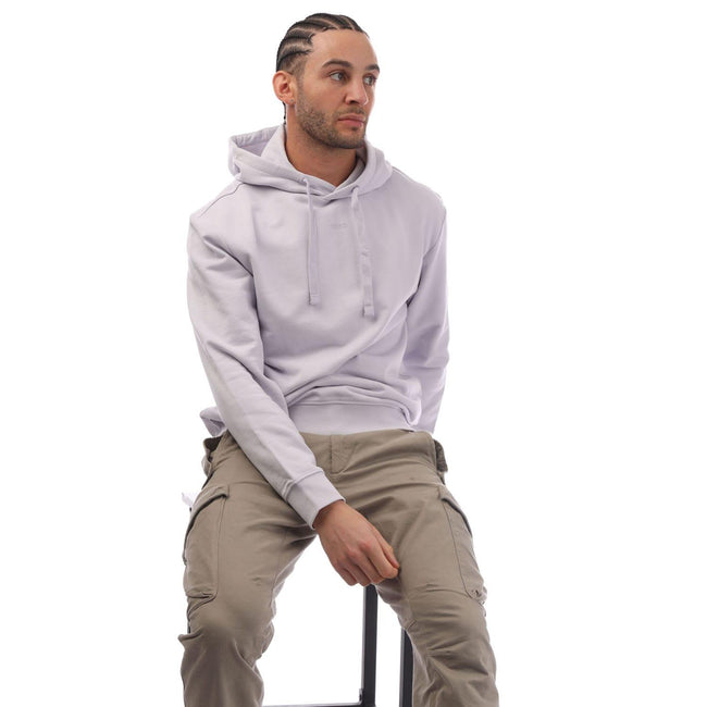 Purple - Lifestyle - Hugo Mens Dapo Logo Hoodie