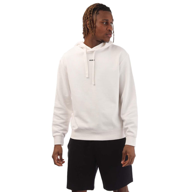 White - Front - Hugo Mens Dapo Logo Hoodie