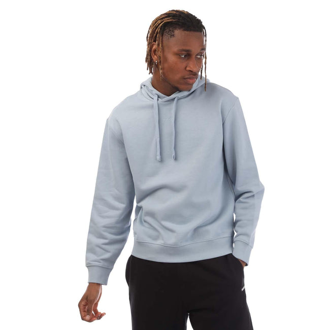 Blue - Side - Hugo Mens Dapo Logo Hoodie