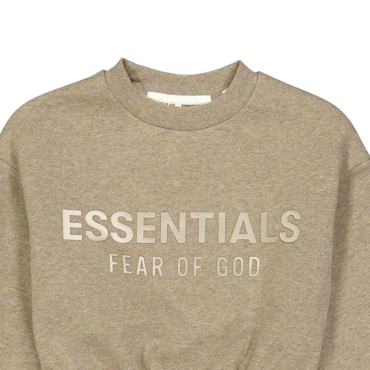 Brown - Side - Fear Of God Essentials Childrens-Kids Crew Neck Relaxed Fit Sweatshirt