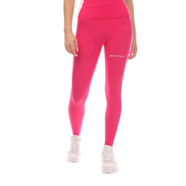 Fuchsia-White - Side - Palm Angels Womens-Ladies Leggings