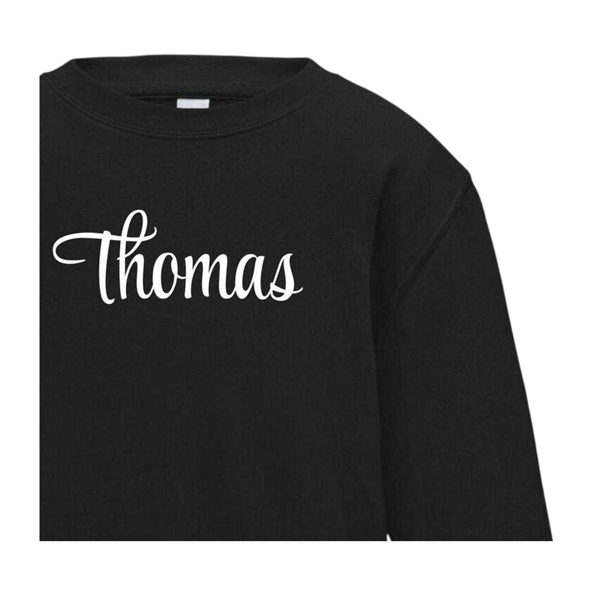 Jet Black - Side - AWD Childrens-Kids Cotton Crew Neck Sweatshirt
