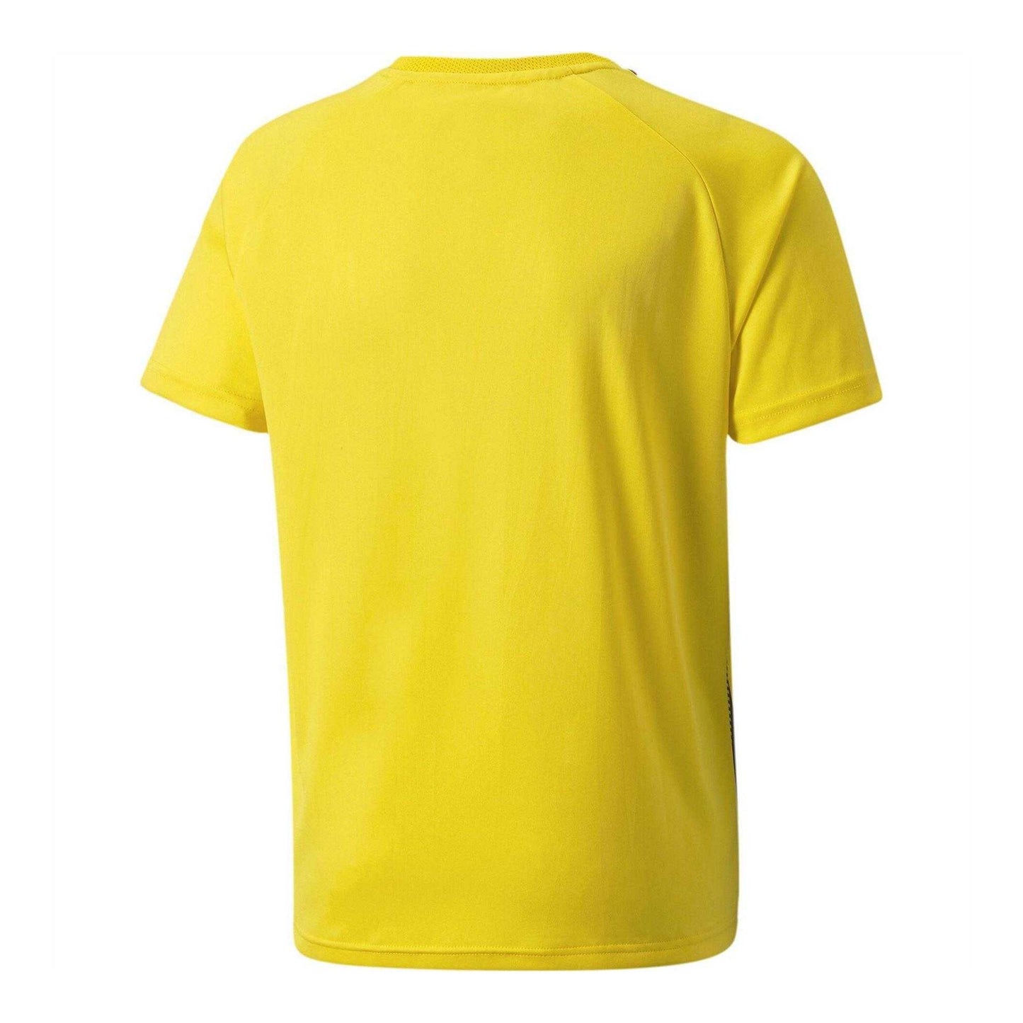 Cyber Yellow-Black - Back - Puma Childrens-Kids Team Liga Striped Stripes Athletic T-Shirt