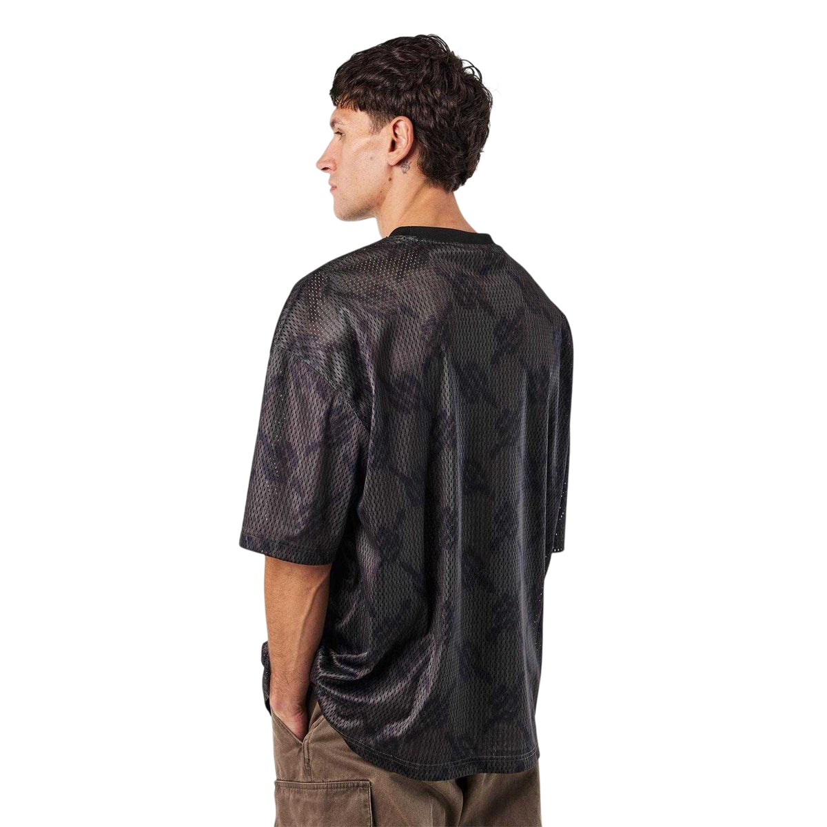 Black - Lifestyle - Daily Paper Mens Logo Mesh T-Shirt