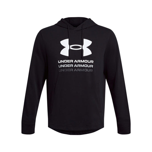 Black - Front - Under Armour Mens Rival French Terry Hoodie