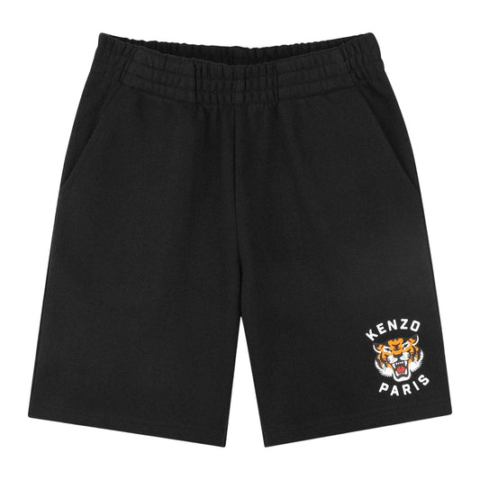 Black - Front - Kenzo Childrens-Kids Tiger Shorts