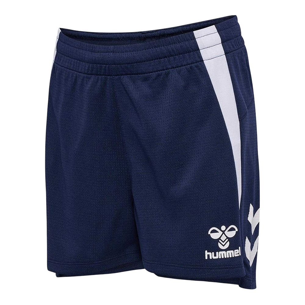 Marine - Side - Hummel Childrens-Kids Lead Double Stripe Regular Training Shorts