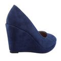 Blue - Back - Where´s That From Womens-Ladies Wedge Court Shoes