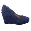Blue - Side - Where´s That From Womens-Ladies Wedge Court Shoes
