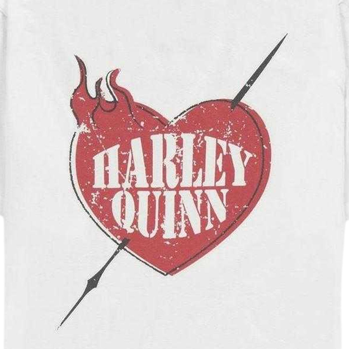 White - Lifestyle - Harley Quinn Womens-Ladies Heart Jersey T-Shirt