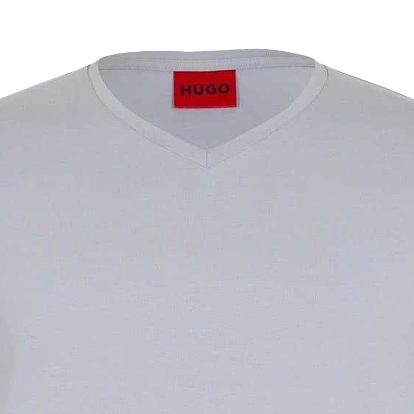 Medium Grey - Side - Hugo Mens Plain V Neck T-Shirt