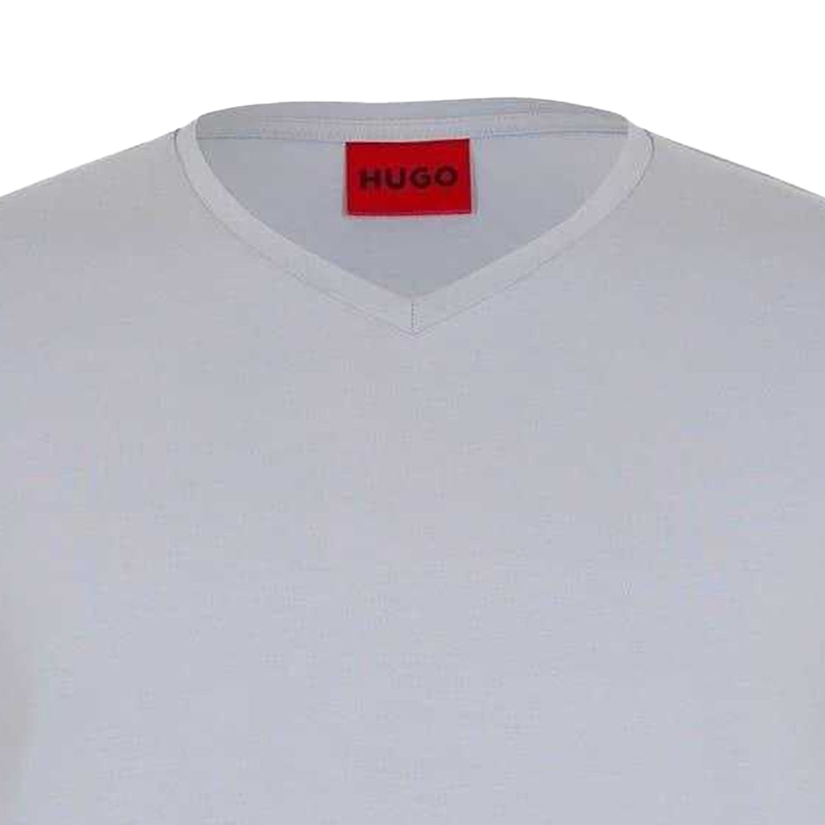 Medium Grey - Side - Hugo Mens Plain V Neck T-Shirt