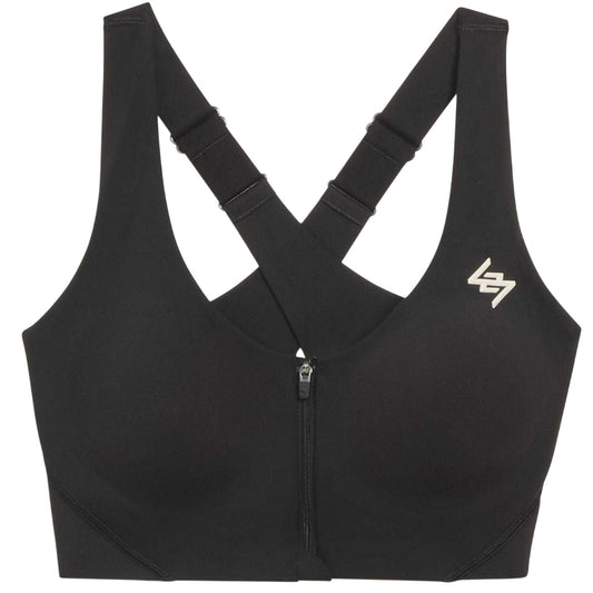 Puma Black - Front - Represent Womens-Ladies 247 Puma Zipped Sports Bra