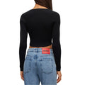 Black - Back - Hugo Womens-Ladies Saneriny Cropped Long-Sleeved Jumper