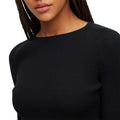 Black - Side - Hugo Womens-Ladies Saneriny Cropped Long-Sleeved Jumper