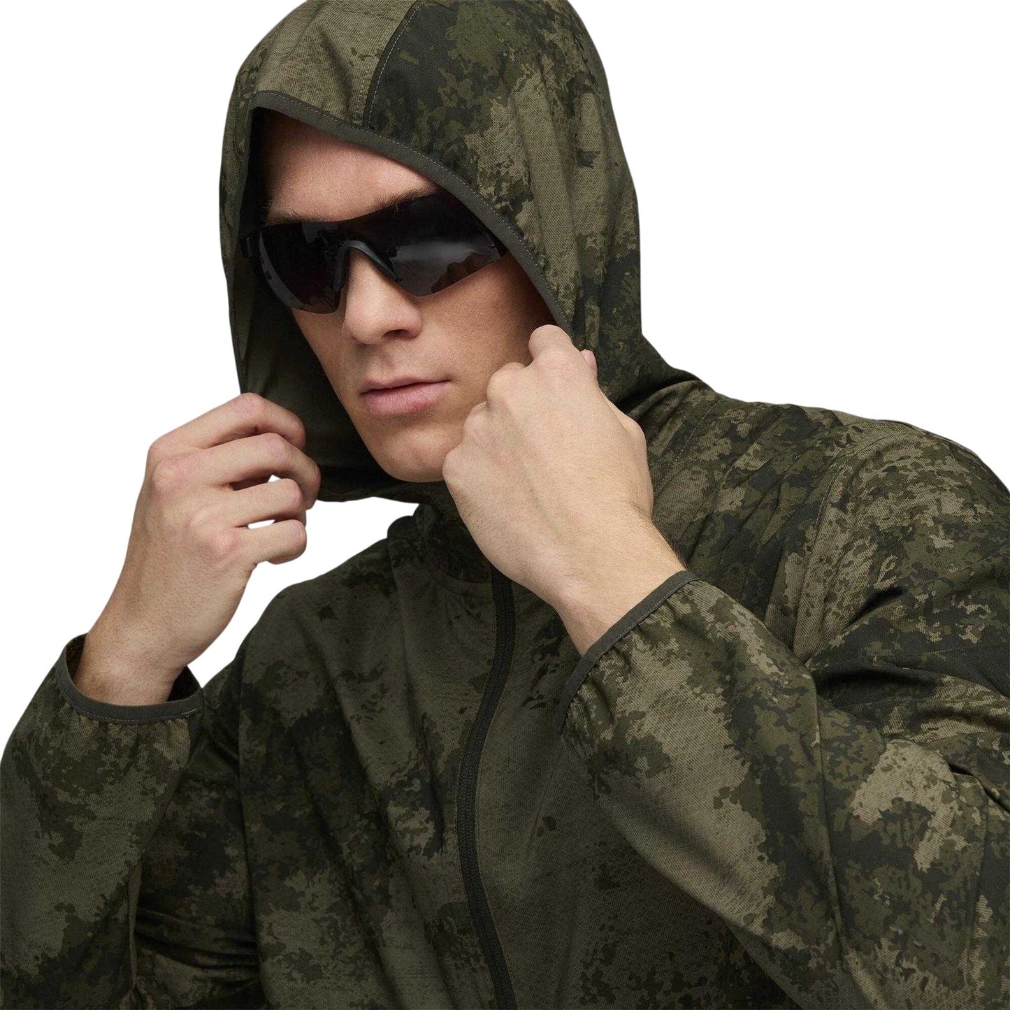 Dark Olive - Lifestyle - Puma Mens Monay Camo Hooded Jacket