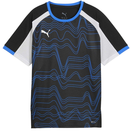 Black-White-Ultramarine Blue - Front - Puma Childrens-Kids Individualliga Graphic T-Shirt