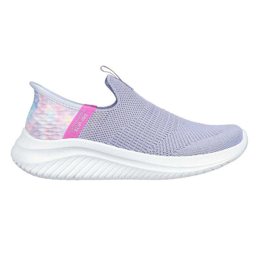 Lavender - Front - Skechers Girls Ultra Flex 3.0 Tie Dye Slip-In Shoes