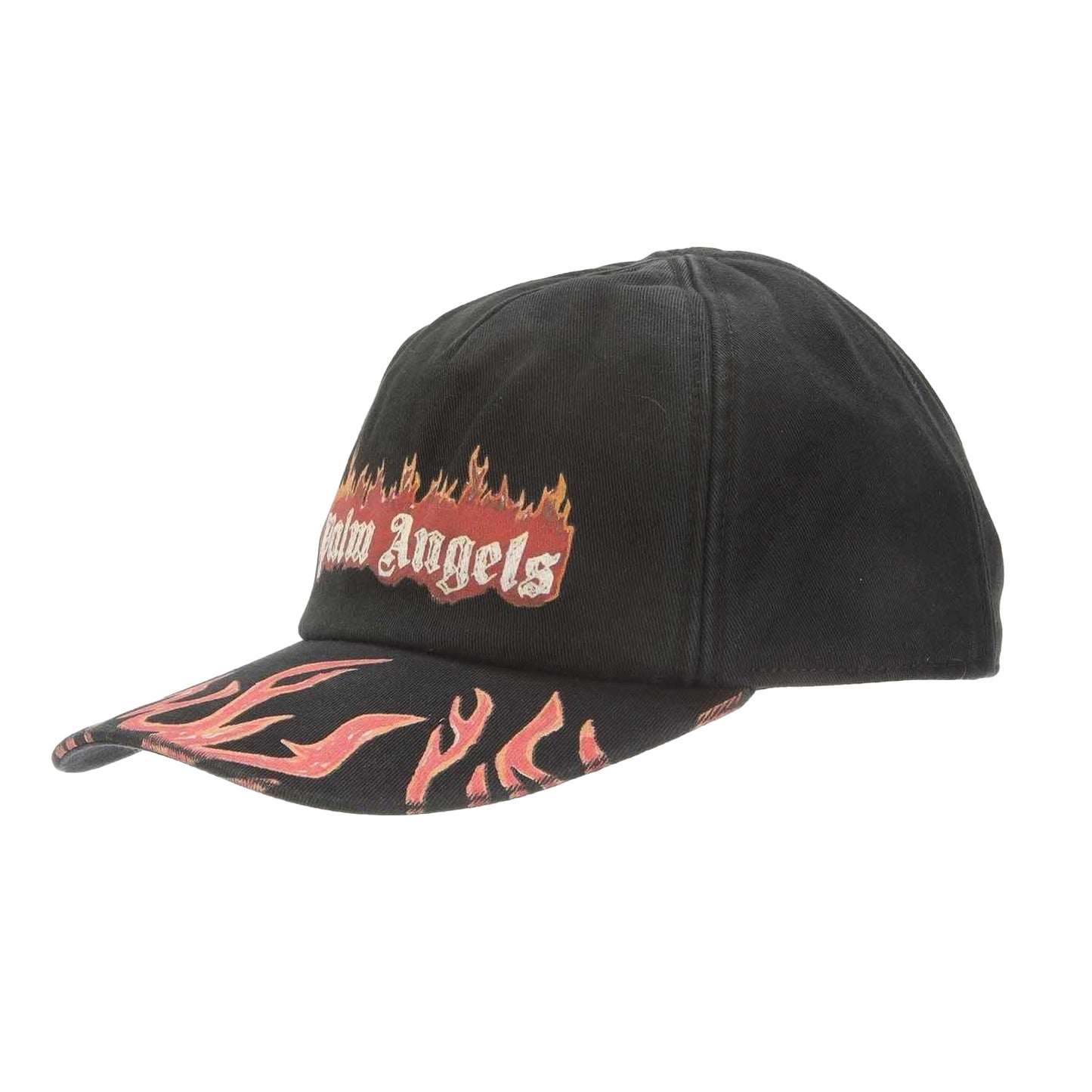 Black-Red - Back - Palm Angels Flame Logo Baseball Cap