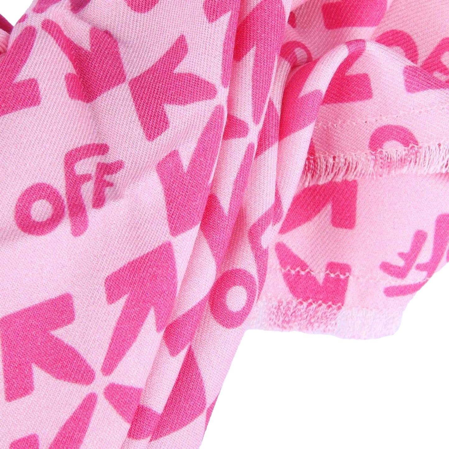 Pink - Back - Off White Childrens-Kids Monogram Pashmina Scarf