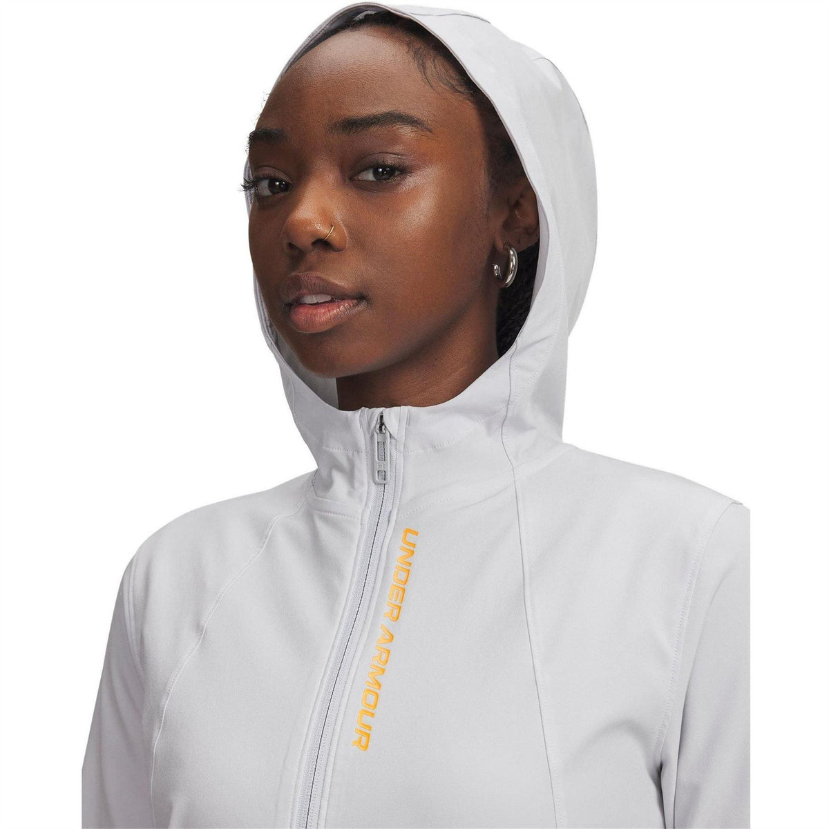 Graystone - Side - Under Armour Womens-Ladies Outrun Storm Hooded Jacket