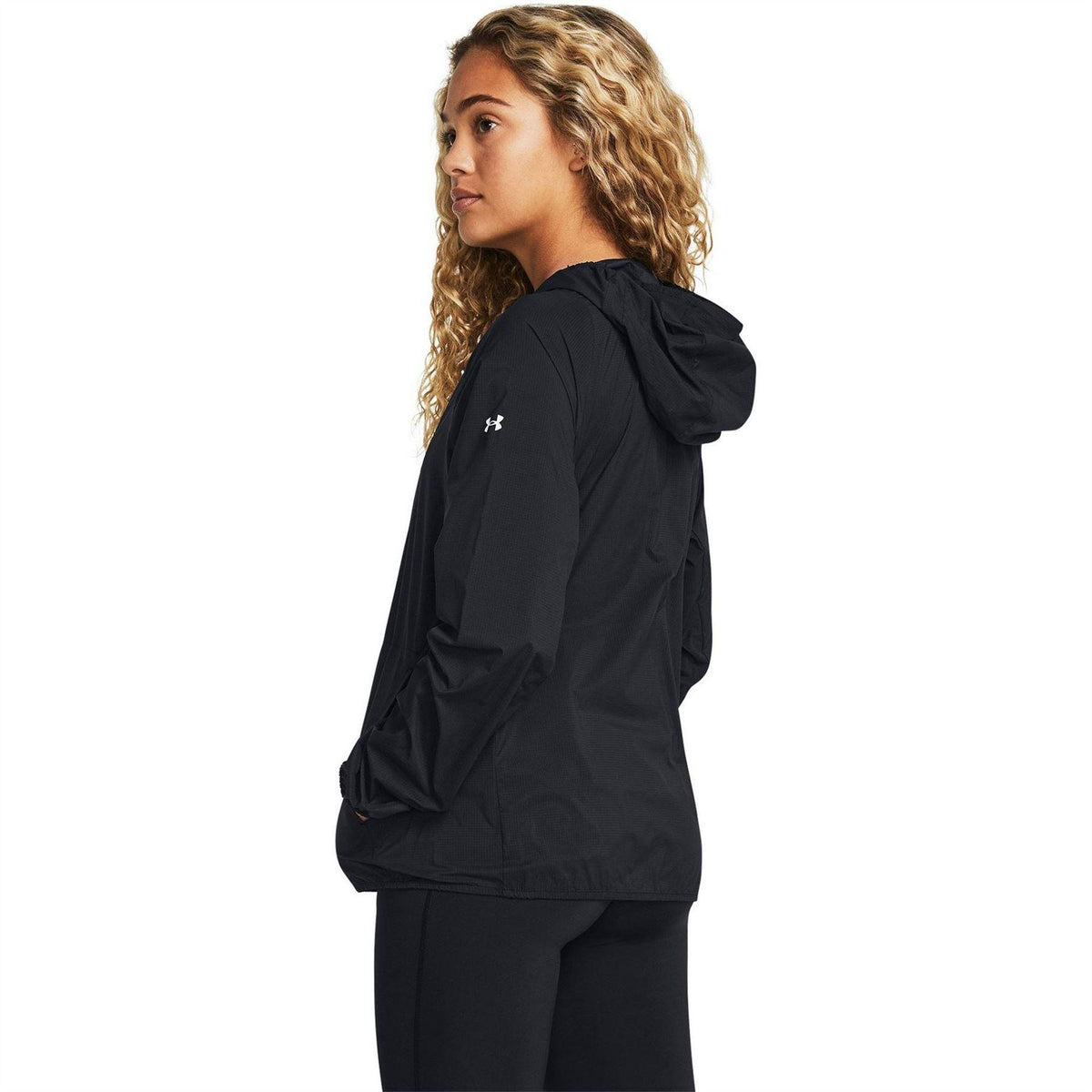 Black - Pack Shot - Under Armour Mens Launch Hooded Jacket