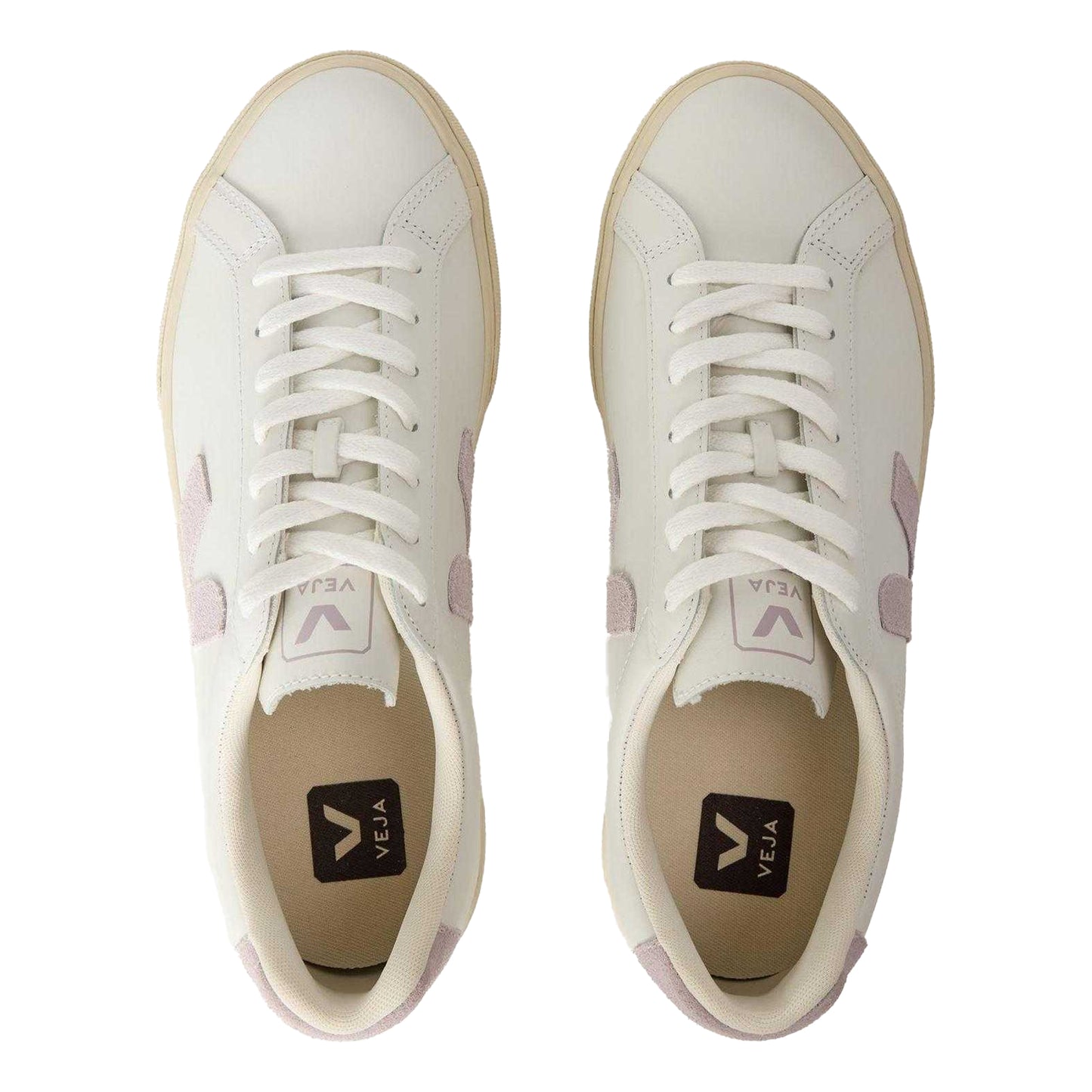White - Lifestyle - Veja Womens-Ladies Esplar Leather Court Trainers