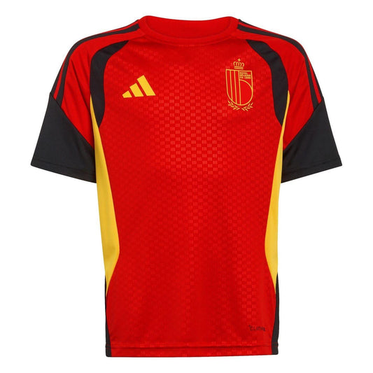 Red-Black - Front - Adidas Childrens-Kids World Cup 2026 Belgium Football Shirt