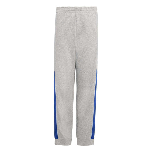 Medium Heather Grey - Front - Adidas Childrens-Kids Colour Block Slim Joggers