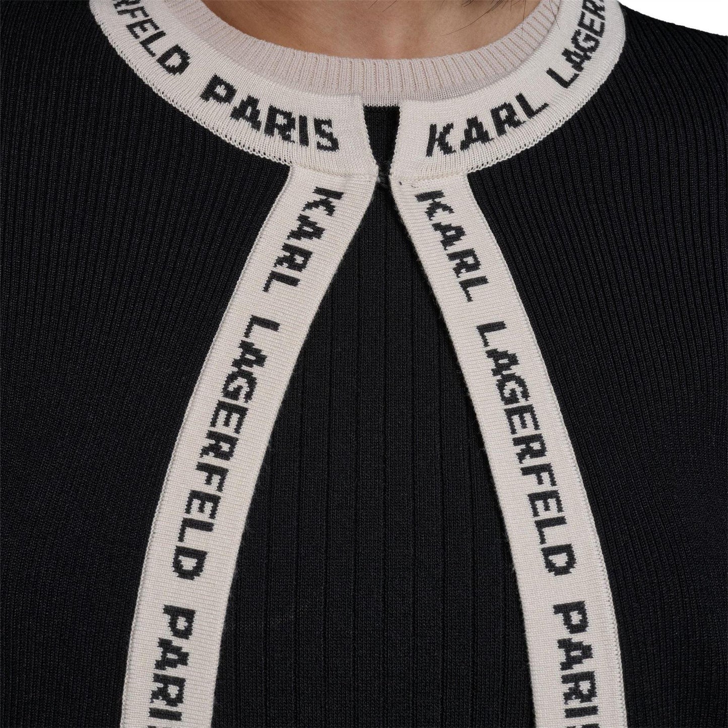 Black-Mocha Bisque - Pack Shot - Karl Lagerfeld Womens-Ladies Long-Sleeved Cardigan