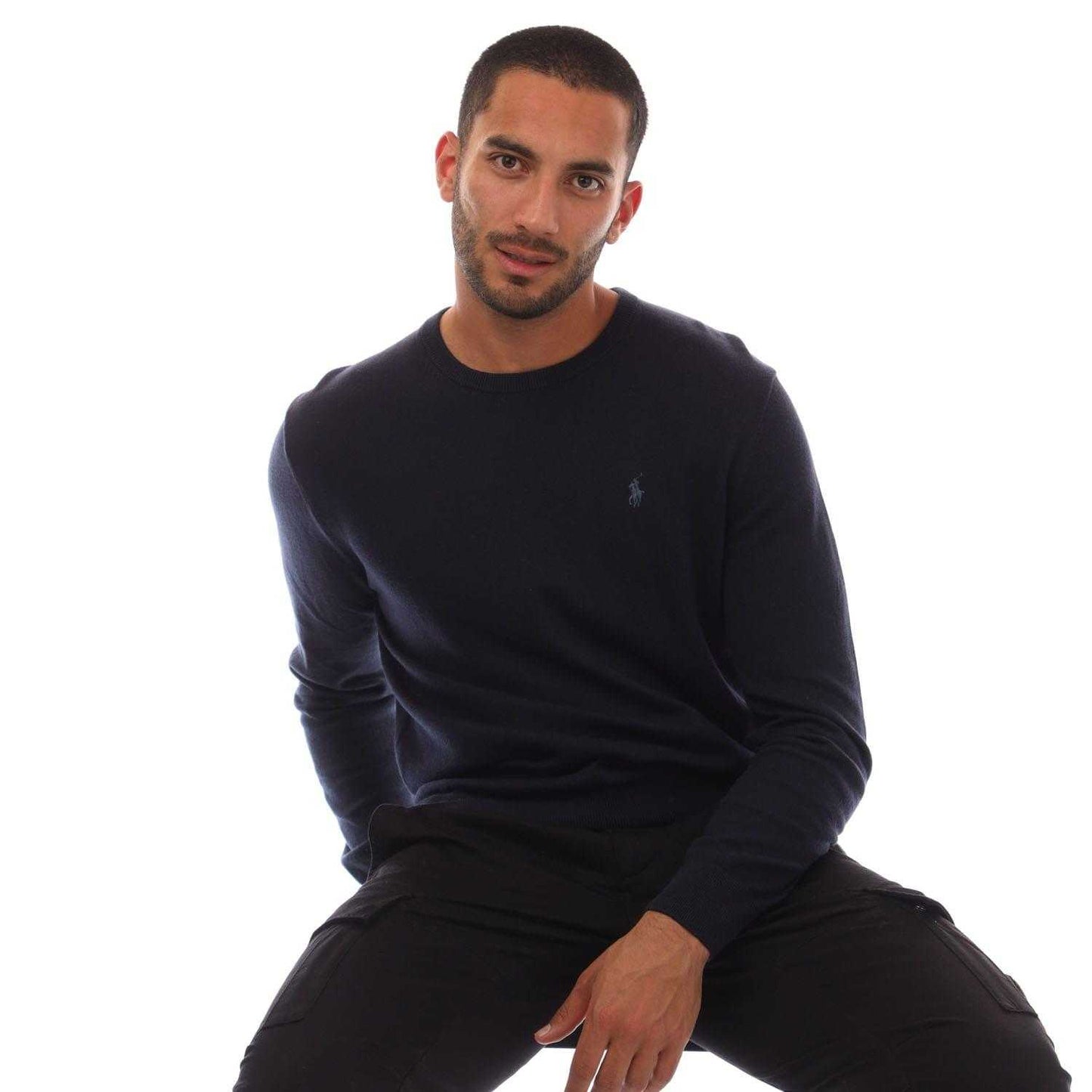 Navy - Lifestyle - Ralph Lauren Mens Embroidered Logo Cotton Blend Sweatshirt