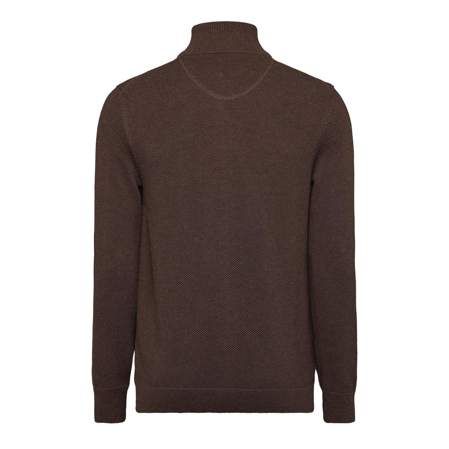 Brown Melange - Back - Gant Mens Pique Cardigan
