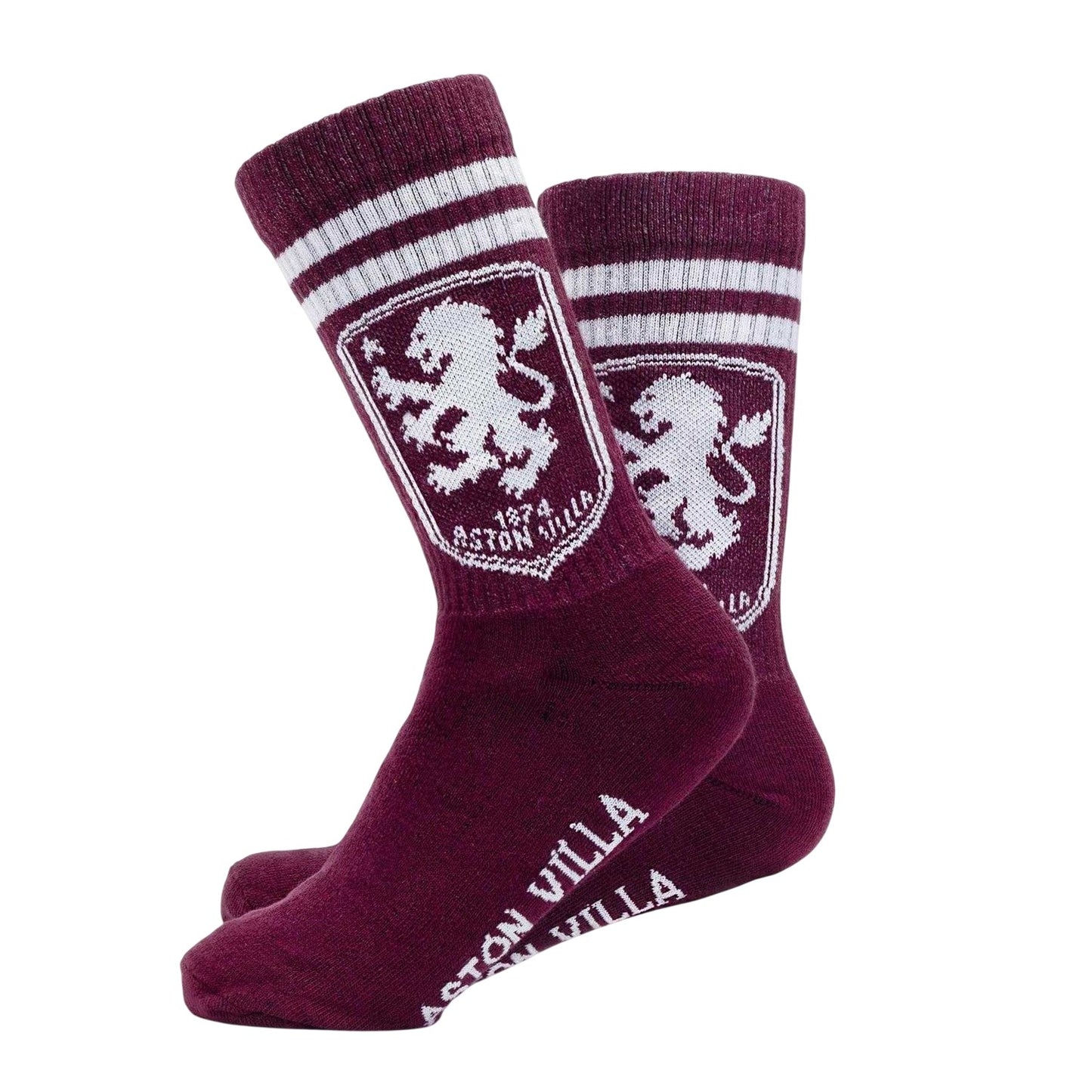 Claret-Blue - Side - Aston Villa FC Unisex Adult Ankle Socks (Pack of 2)