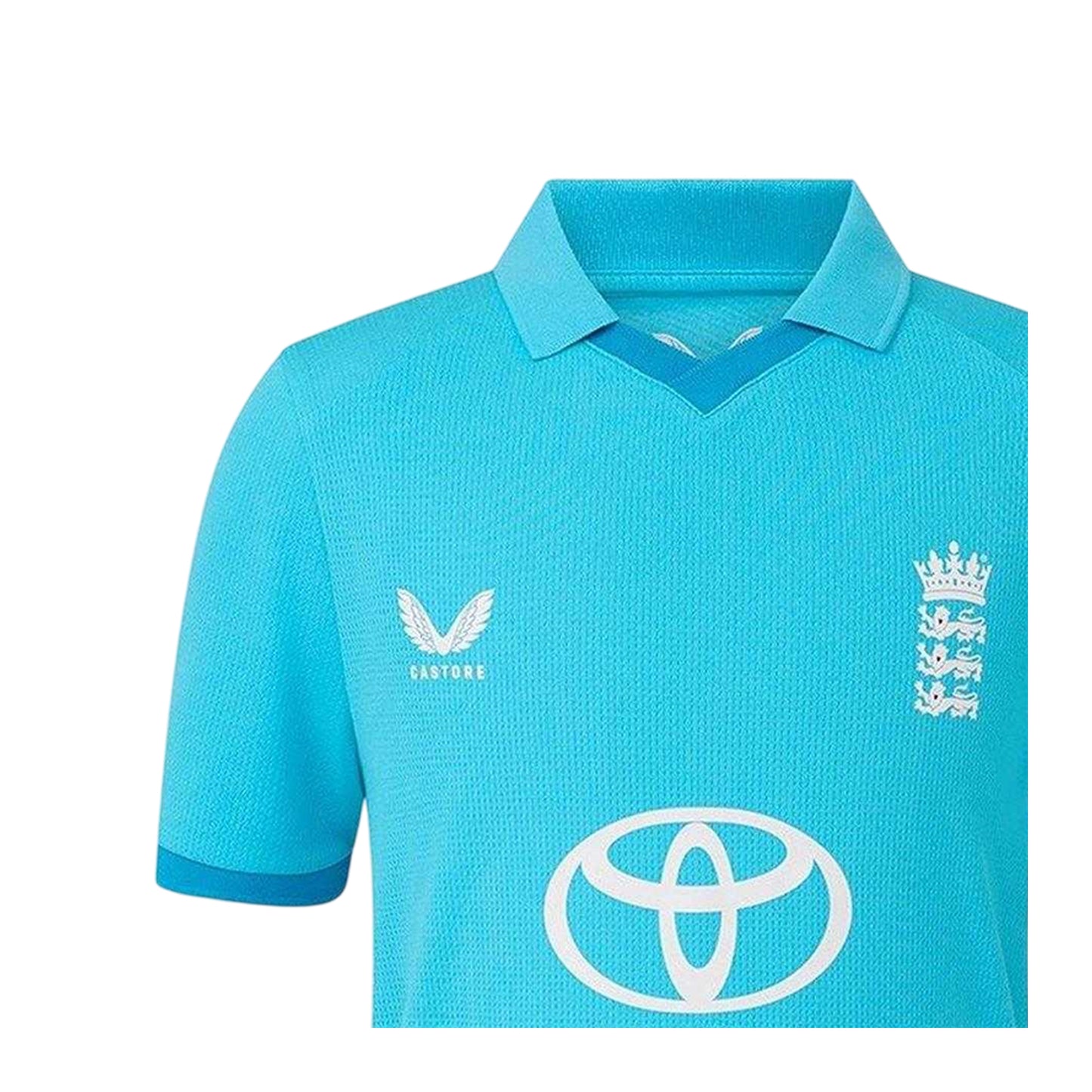 Atoll Blue-Blue Danube - Side - Castore Childrens-Kids ODI 26-27 England Cricket Cricket Shirt